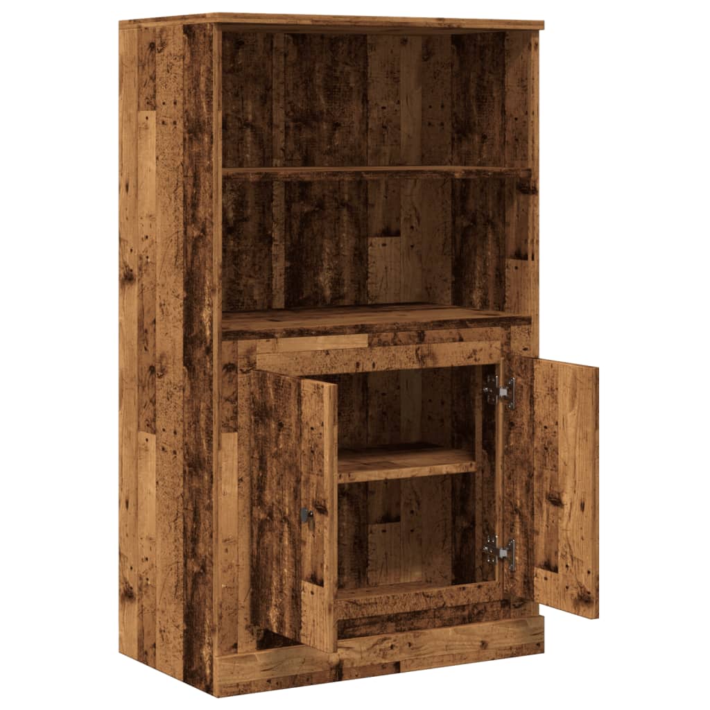 Hoge kast 60x35,5x103,5 cm bewerkt hout oud houtkleurig is nu te koop bij PeponiXL, paradijselijk wonen!