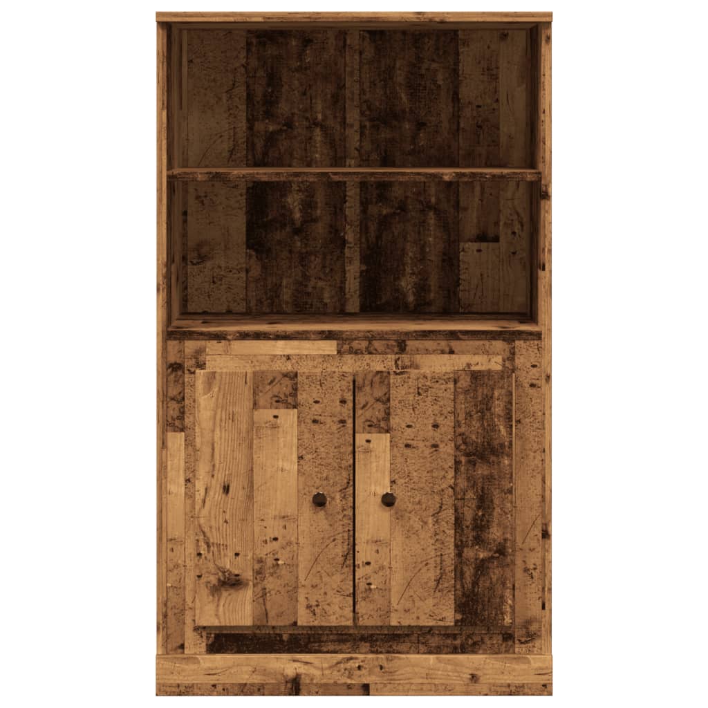 Hoge kast 60x35,5x103,5 cm bewerkt hout oud houtkleurig is nu te koop bij PeponiXL, paradijselijk wonen!