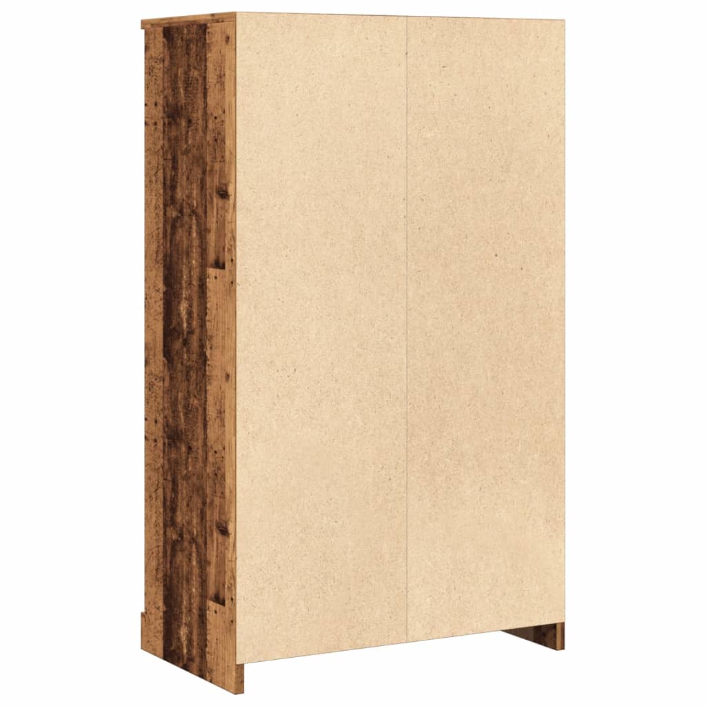 Hoge kast 60x35,5x103,5 cm bewerkt hout oud houtkleurig is nu te koop bij PeponiXL, paradijselijk wonen!