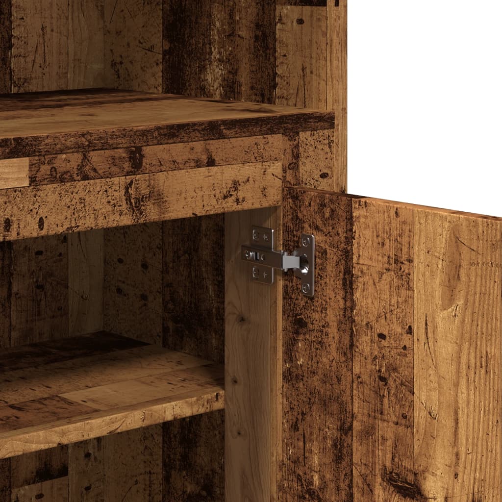 Hoge kast 60x35,5x103,5 cm bewerkt hout oud houtkleurig is nu te koop bij PeponiXL, paradijselijk wonen!