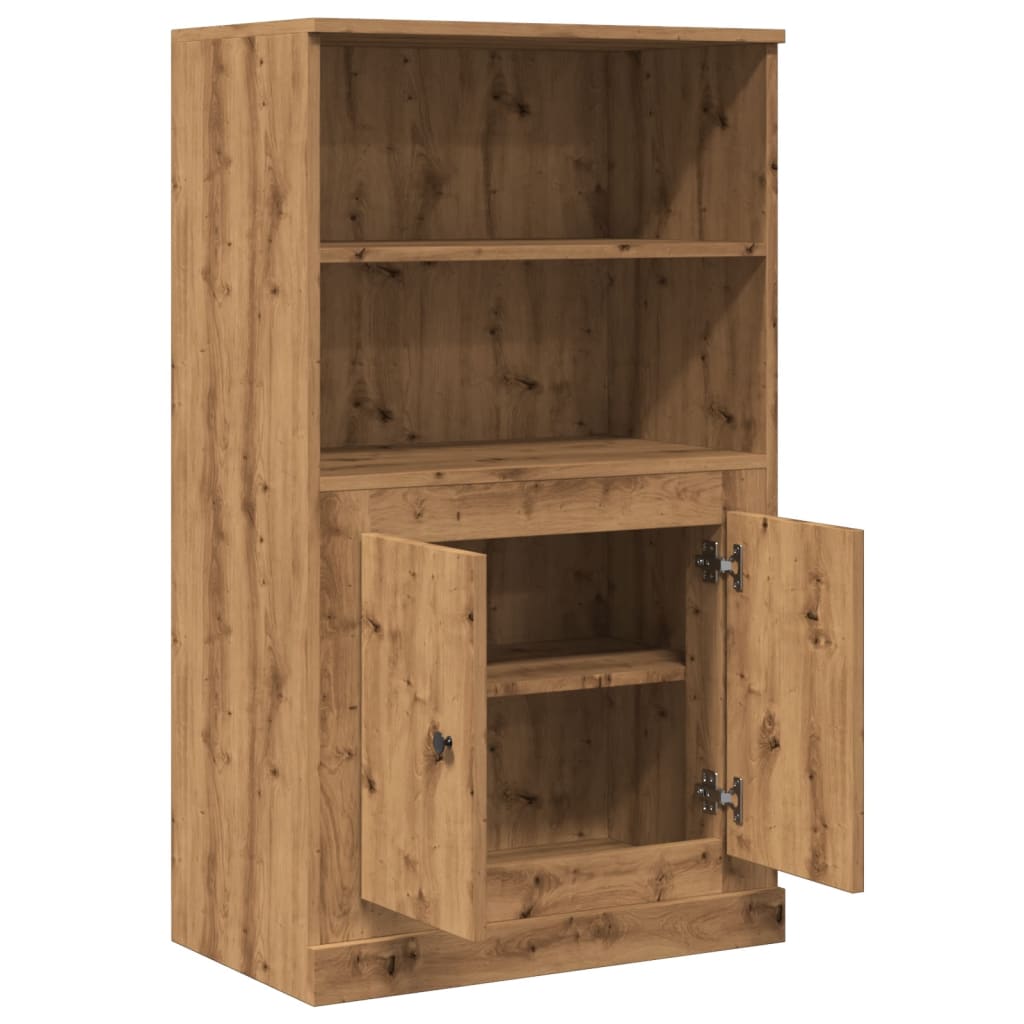 Hoge kast 60x35,5x103,5 cm bewerkt hout artisanaal eikenkleurig is nu te koop bij PeponiXL, paradijselijk wonen!