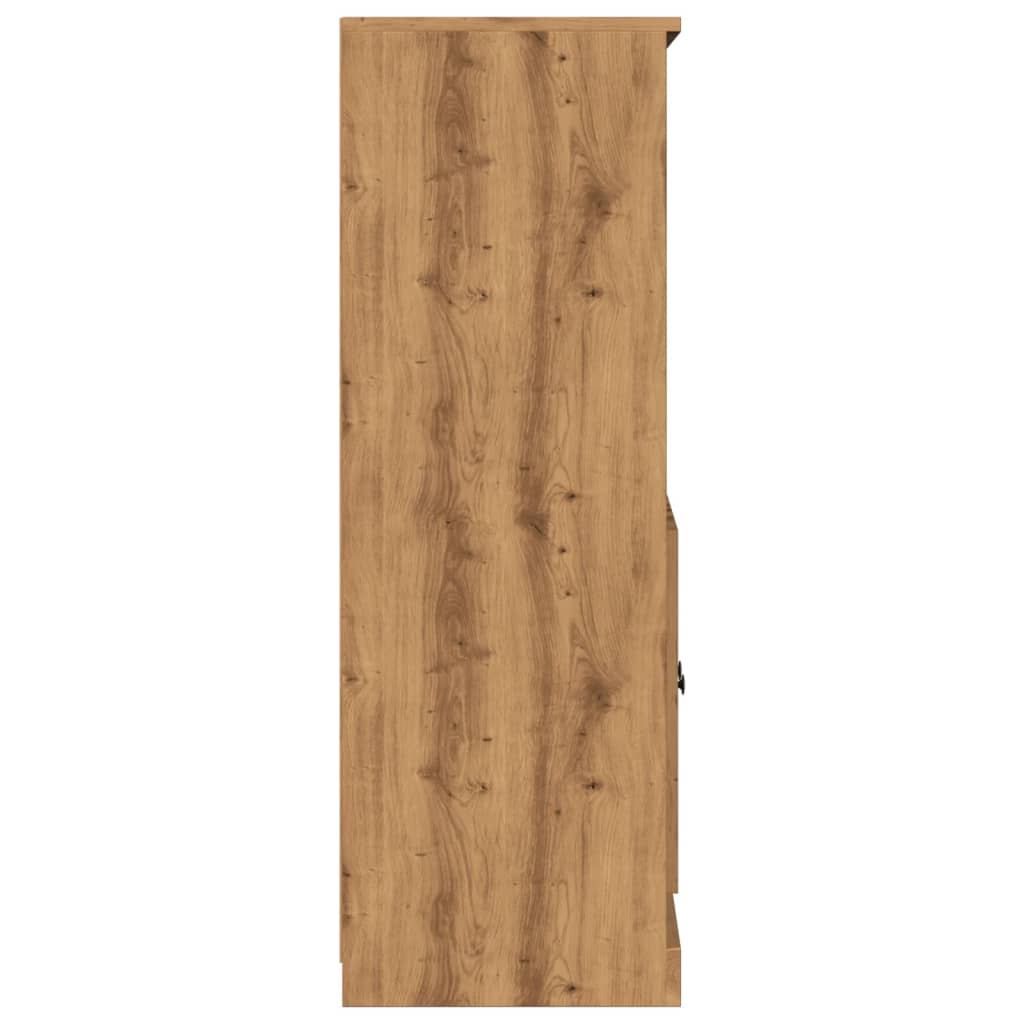 Hoge kast 60x35,5x103,5 cm bewerkt hout artisanaal eikenkleurig is nu te koop bij PeponiXL, paradijselijk wonen!