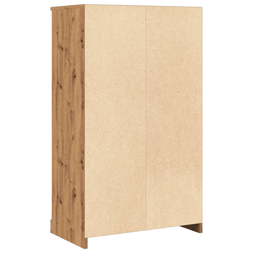 Hoge kast 60x35,5x103,5 cm bewerkt hout artisanaal eikenkleurig is nu te koop bij PeponiXL, paradijselijk wonen!