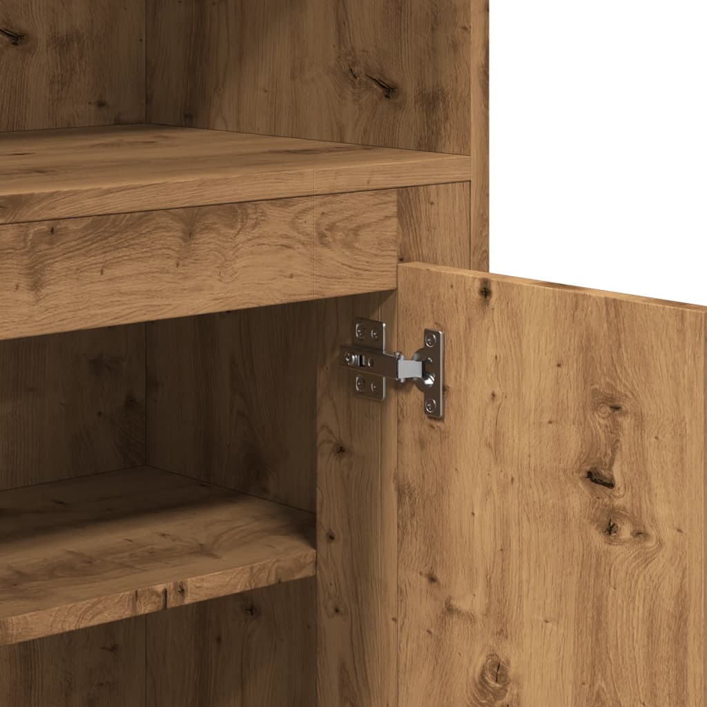 Hoge kast 60x35,5x103,5 cm bewerkt hout artisanaal eikenkleurig is nu te koop bij PeponiXL, paradijselijk wonen!