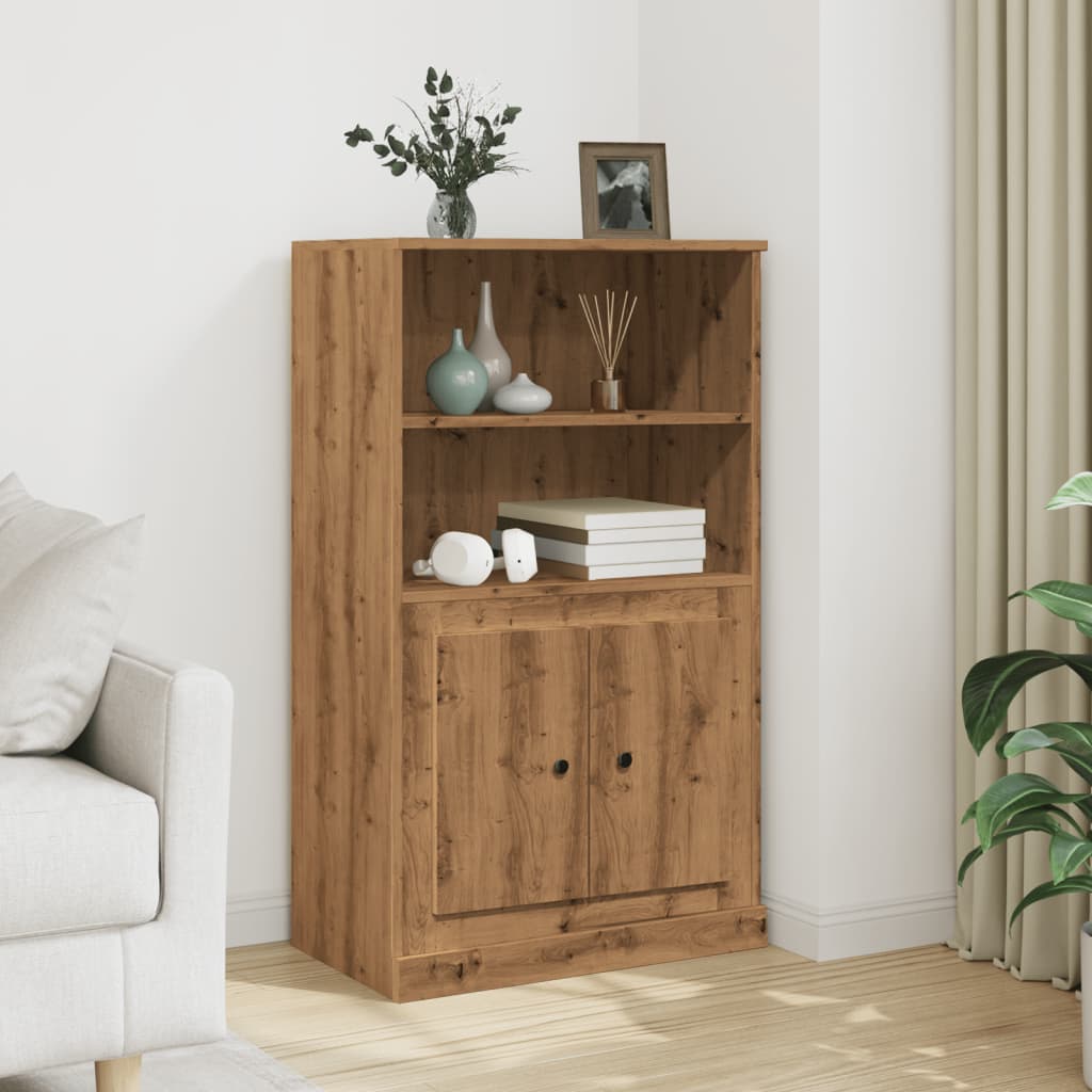 Hoge kast 60x35,5x103,5 cm bewerkt hout artisanaal eikenkleurig is nu te koop bij PeponiXL, paradijselijk wonen!