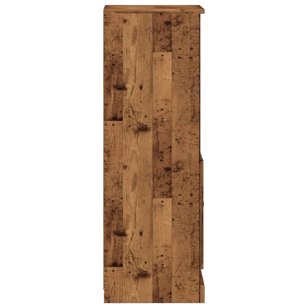 Hoge kast 36x35,5x103,5 cm bewerkt hout oud houtkleurig is nu te koop bij PeponiXL, paradijselijk wonen!