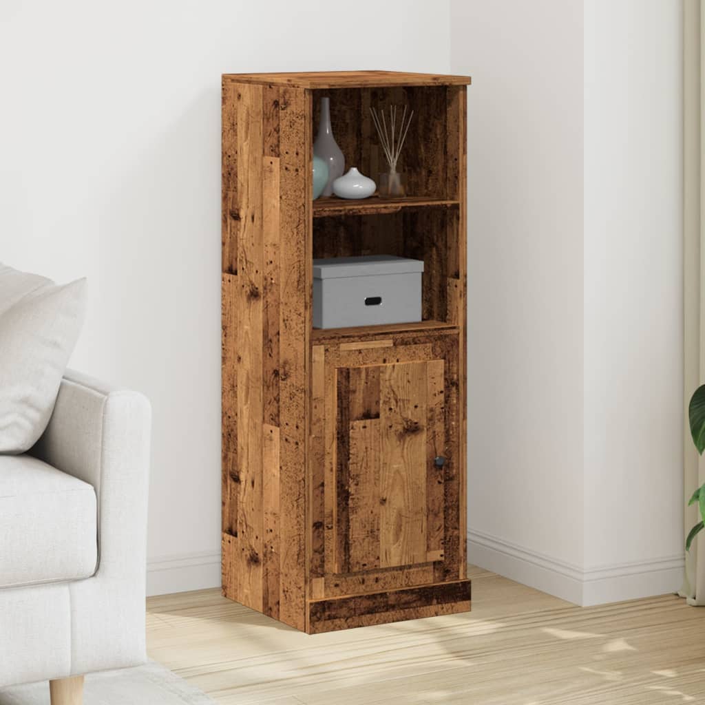 Hoge kast 36x35,5x103,5 cm bewerkt hout oud houtkleurig is nu te koop bij PeponiXL, paradijselijk wonen!