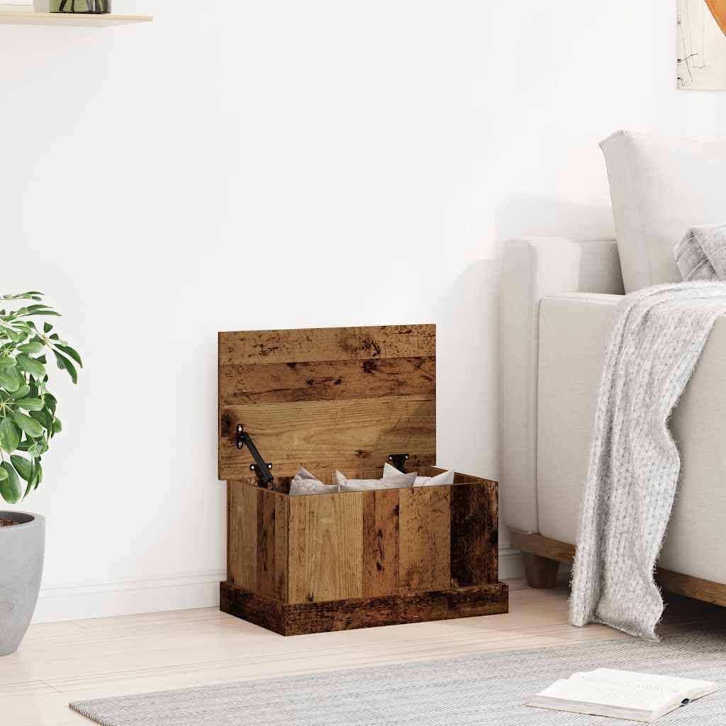 Opbergbox 30x50x28 cm bewerkt hout oud houtkleurig is nu te koop bij PeponiXL, paradijselijk wonen!