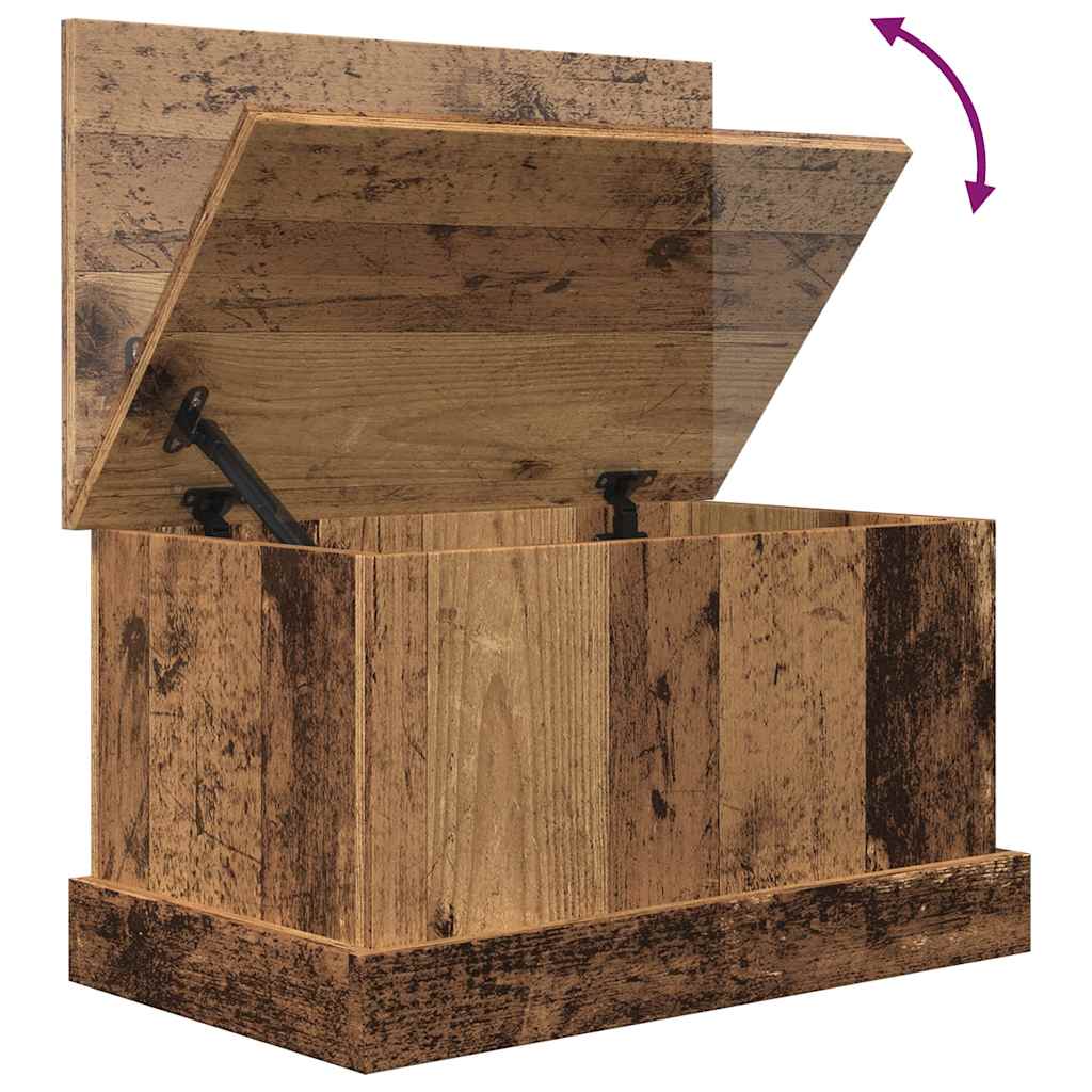 Opbergbox 30x50x28 cm bewerkt hout oud houtkleurig is nu te koop bij PeponiXL, paradijselijk wonen!