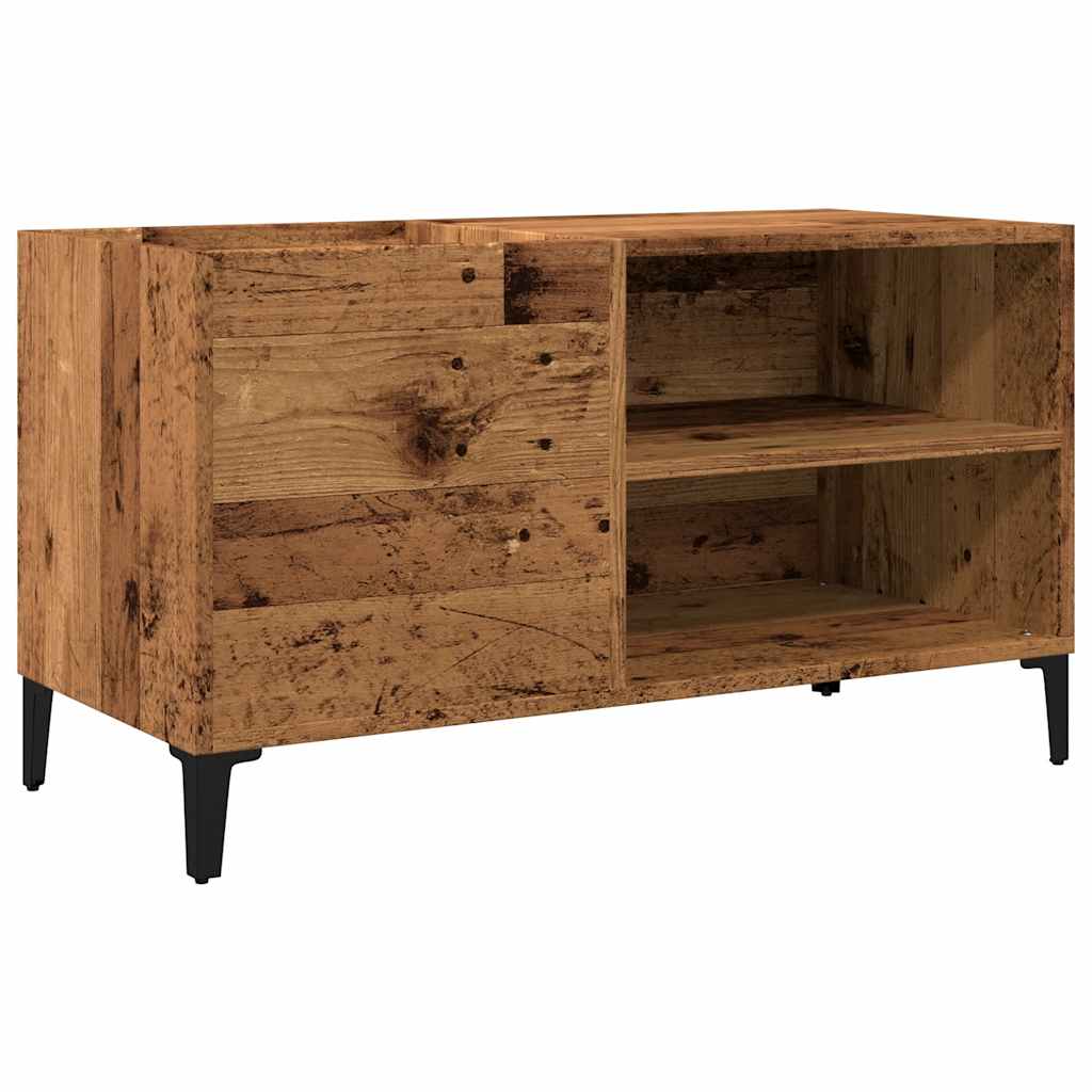 Platenkast 84,5x38x48 cm bewerkt hout oud houtkleurig is nu te koop bij PeponiXL, paradijselijk wonen!