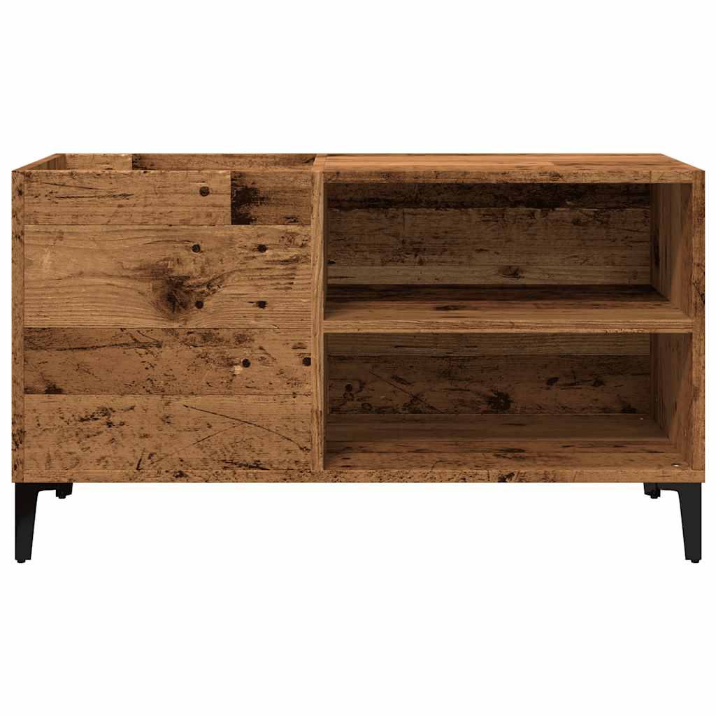 Platenkast 84,5x38x48 cm bewerkt hout oud houtkleurig is nu te koop bij PeponiXL, paradijselijk wonen!