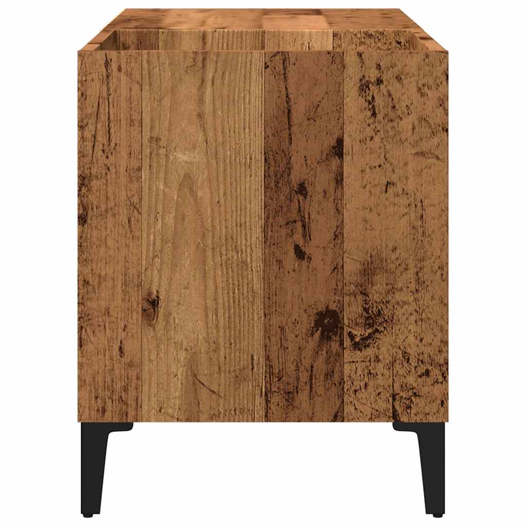 Platenkast 84,5x38x48 cm bewerkt hout oud houtkleurig is nu te koop bij PeponiXL, paradijselijk wonen!
