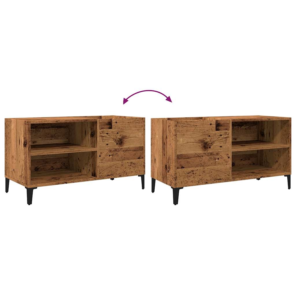 Platenkast 84,5x38x48 cm bewerkt hout oud houtkleurig is nu te koop bij PeponiXL, paradijselijk wonen!