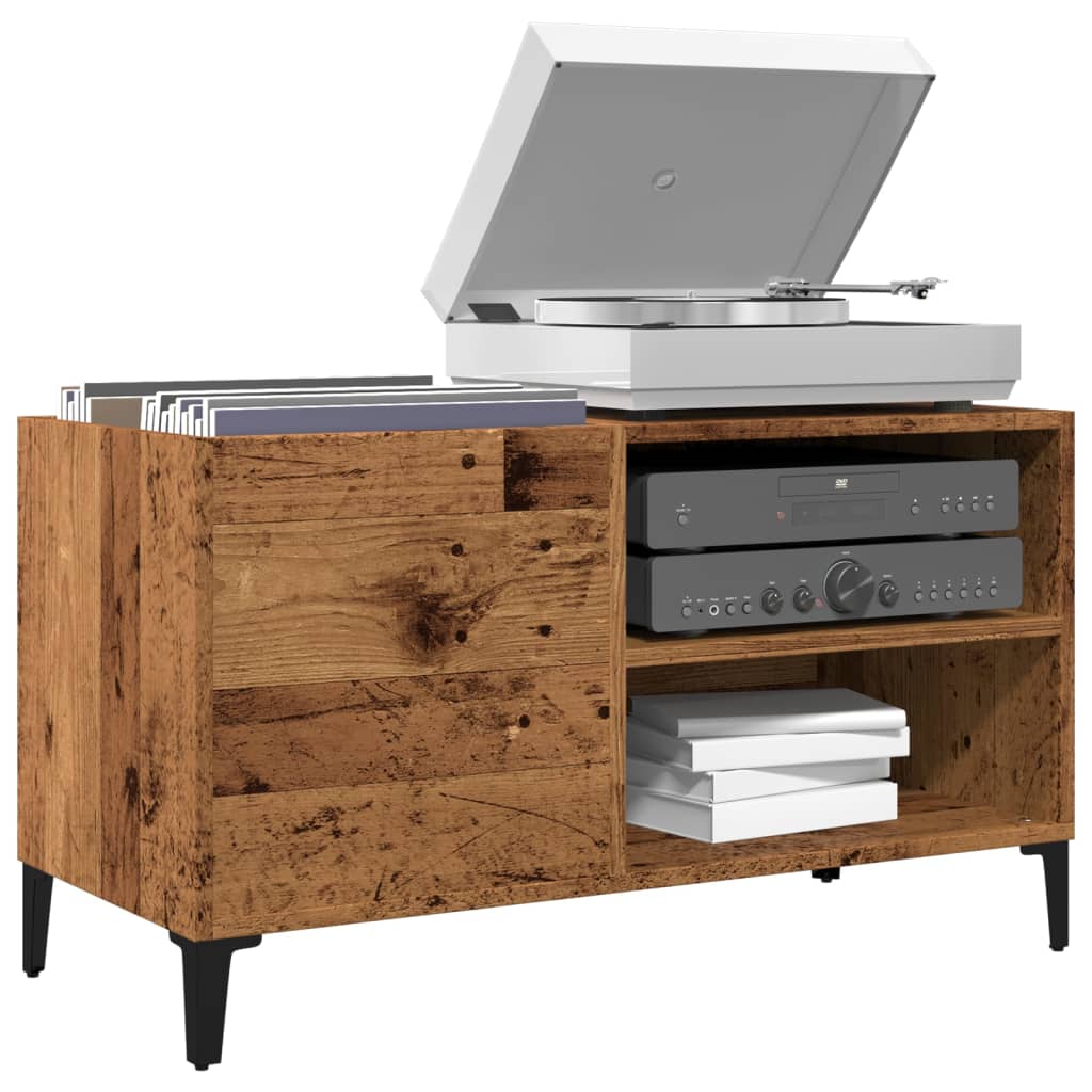 Platenkast 84,5x38x48 cm bewerkt hout oud houtkleurig is nu te koop bij PeponiXL, paradijselijk wonen!