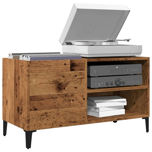 Platenkast 84,5x38x48 cm bewerkt hout oud houtkleurig is nu te koop bij PeponiXL, paradijselijk wonen!