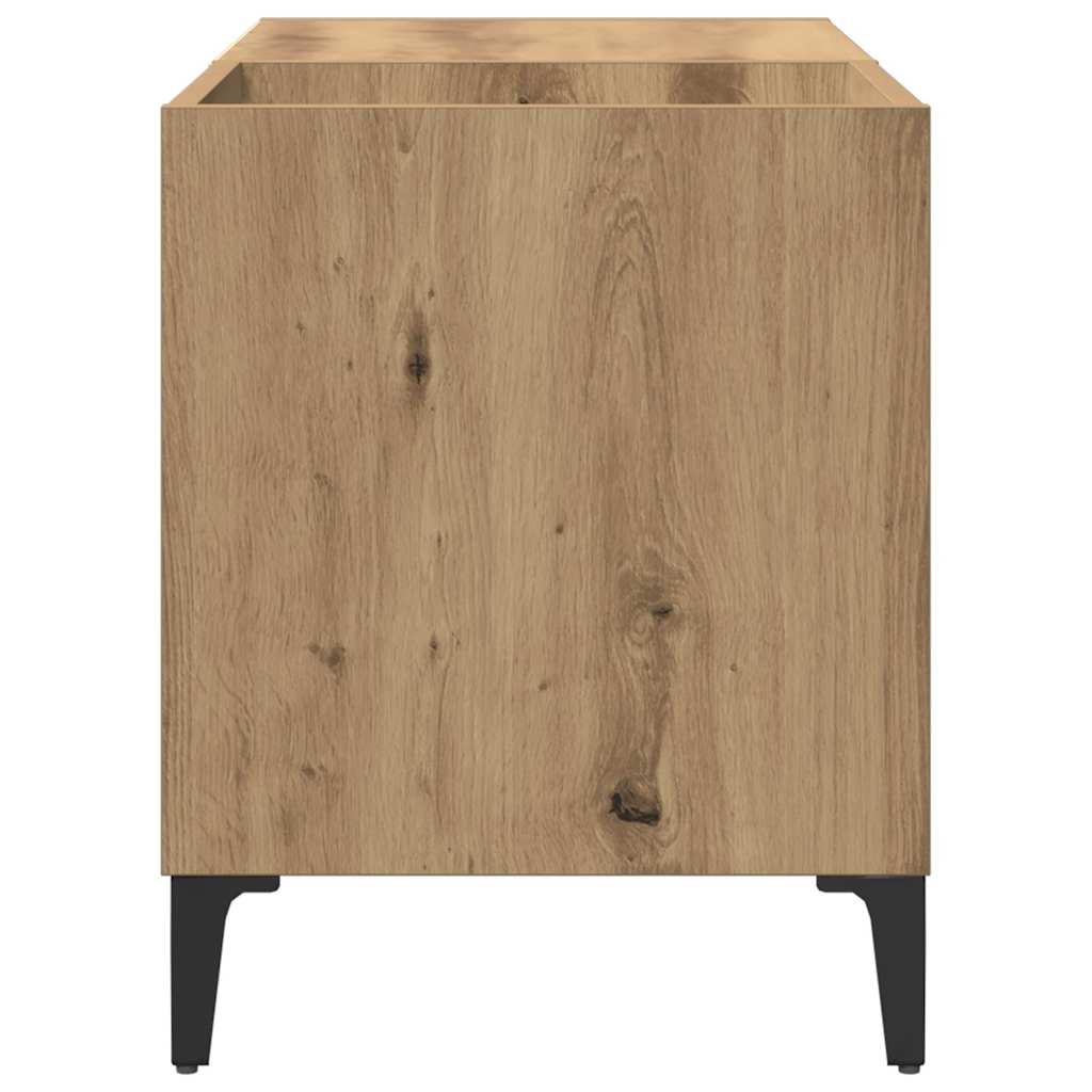 Platenkast 84,5x38x48 cm bewerkt hout artisanaal eikenkleur is nu te koop bij PeponiXL, paradijselijk wonen!