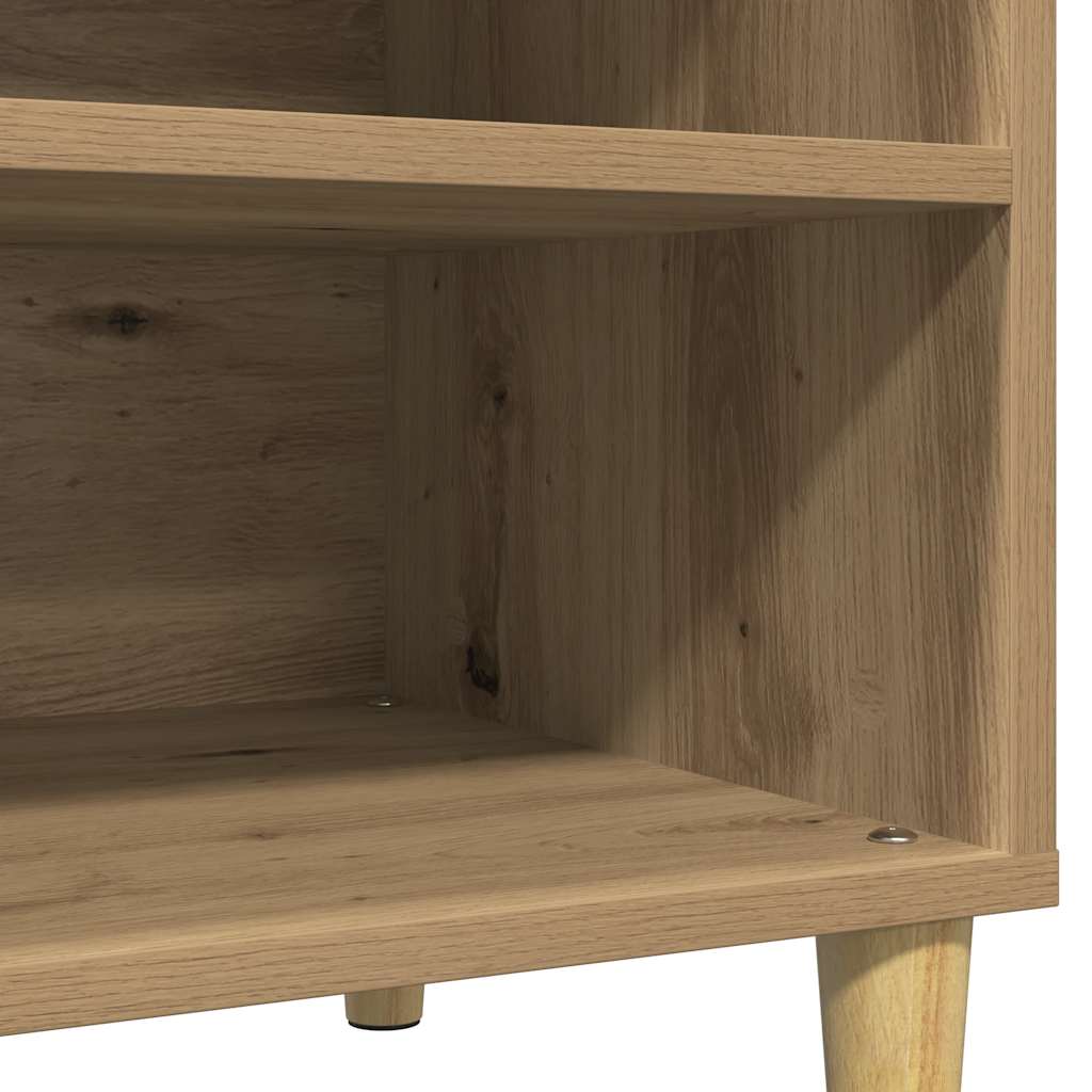 Platenkast 84,5x38x48 cm bewerkt hout artisanaal eikenkleur is nu te koop bij PeponiXL, paradijselijk wonen!