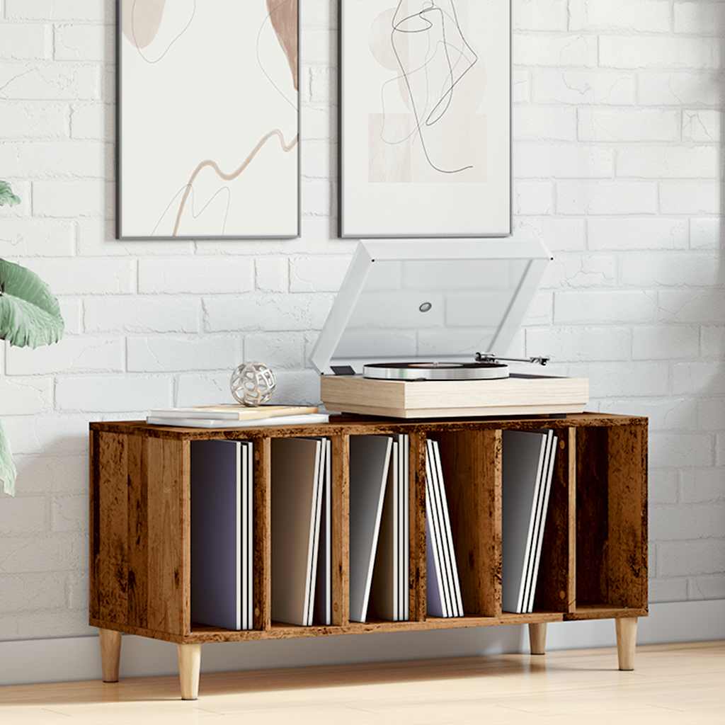 Platenkast 100x38x48 cm bewerkt hout oud houtkleurig is nu te koop bij PeponiXL, paradijselijk wonen!
