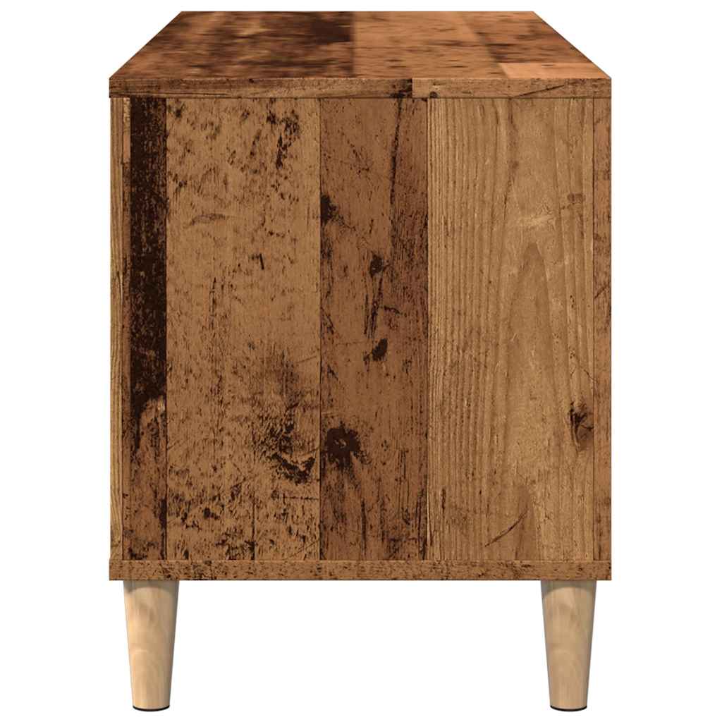 Platenkast 100x38x48 cm bewerkt hout oud houtkleurig is nu te koop bij PeponiXL, paradijselijk wonen!