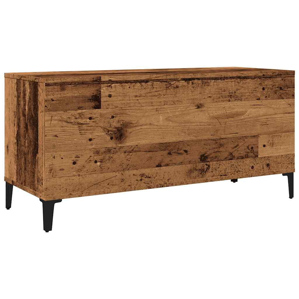 Platenkast 100x38x48 cm bewerkt hout oud houtkleurig is nu te koop bij PeponiXL, paradijselijk wonen!