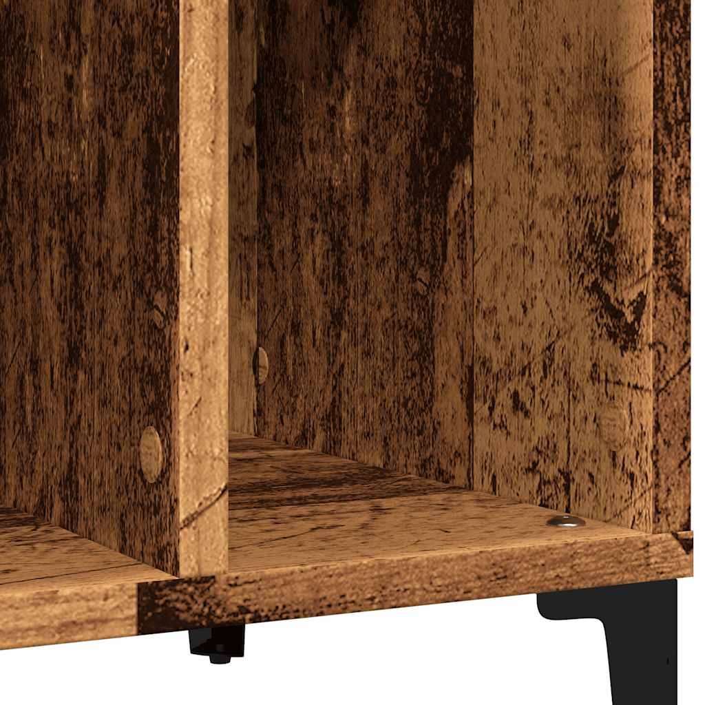 Platenkast 100x38x48 cm bewerkt hout oud houtkleurig is nu te koop bij PeponiXL, paradijselijk wonen!