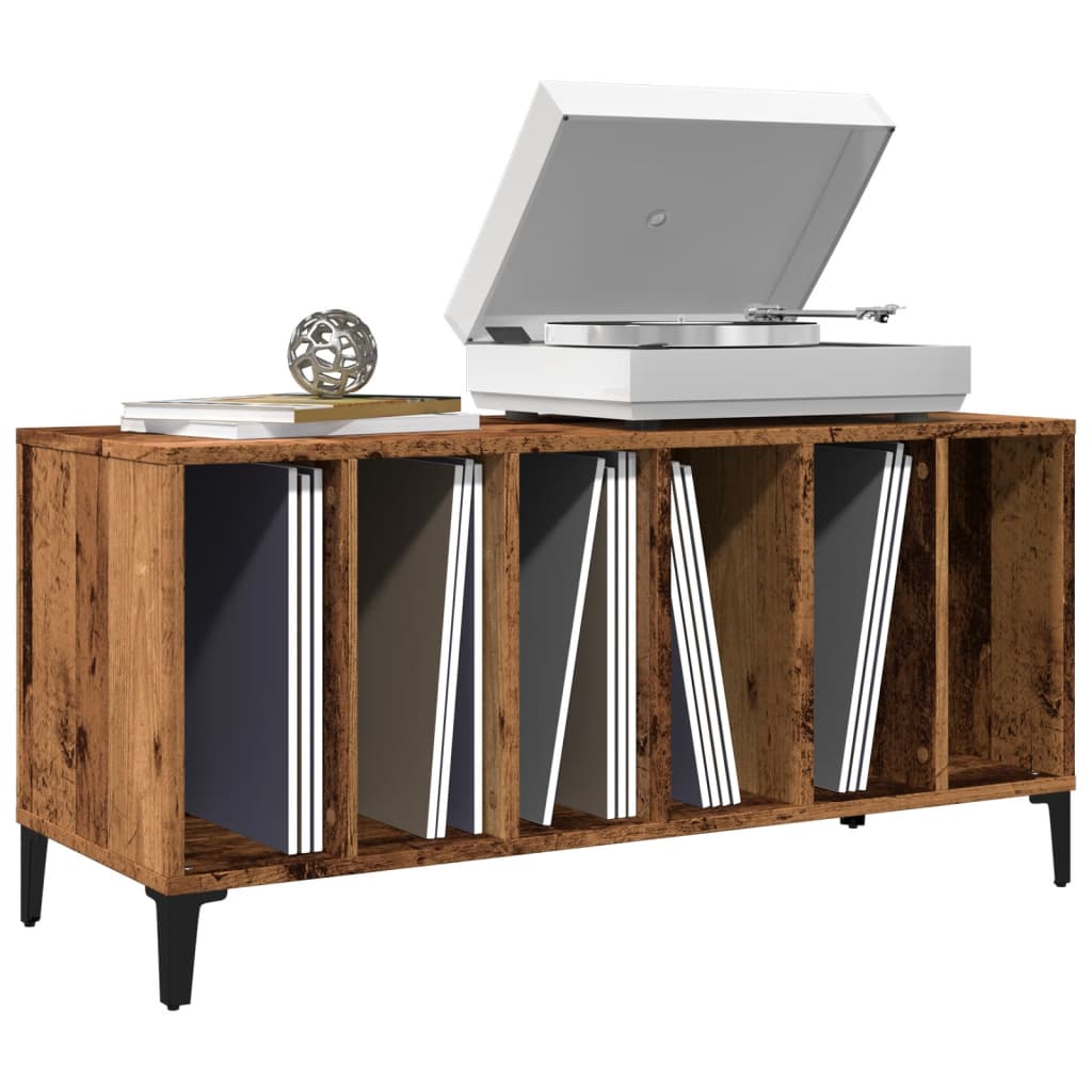Platenkast 100x38x48 cm bewerkt hout oud houtkleurig is nu te koop bij PeponiXL, paradijselijk wonen!