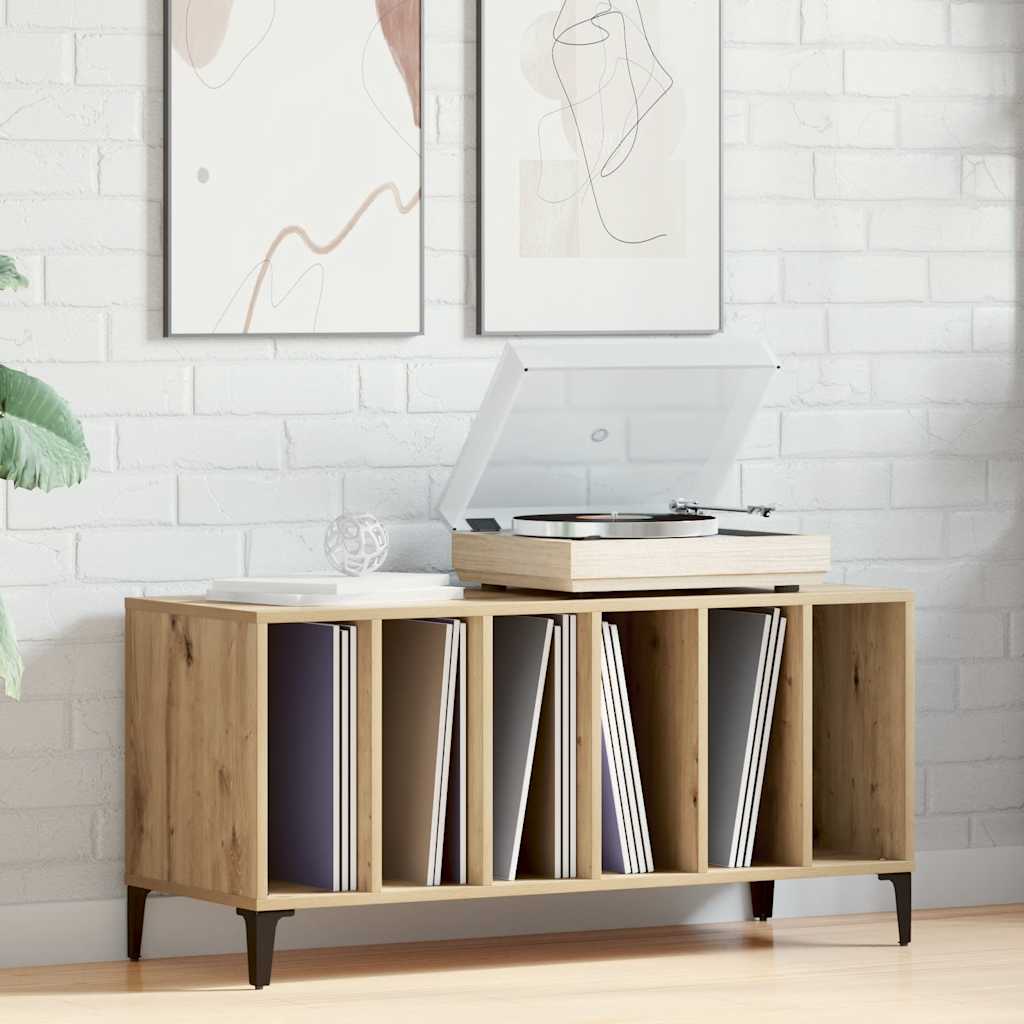 Platenkast 100x38x48 cm bewerkt hout artisanaal eikenkleur is nu te koop bij PeponiXL, paradijselijk wonen!