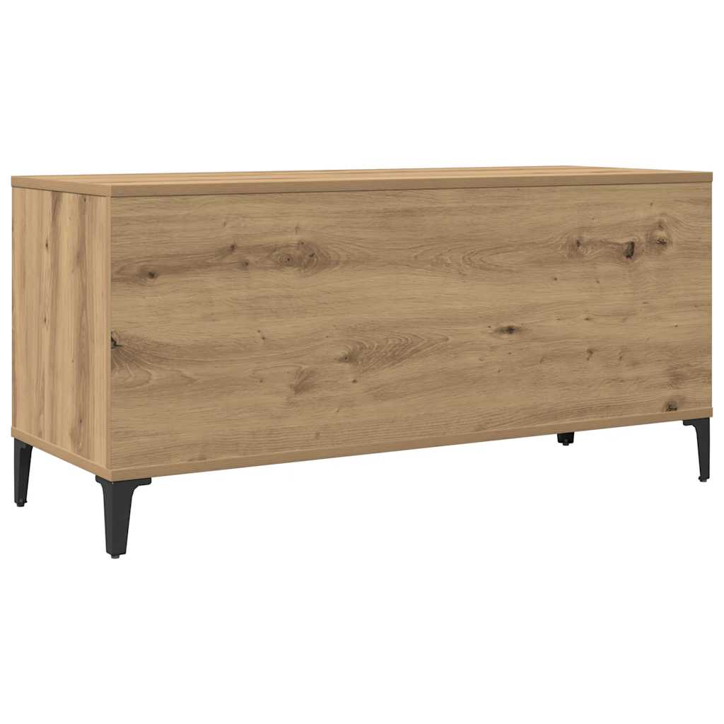 Platenkast 100x38x48 cm bewerkt hout artisanaal eikenkleur is nu te koop bij PeponiXL, paradijselijk wonen!