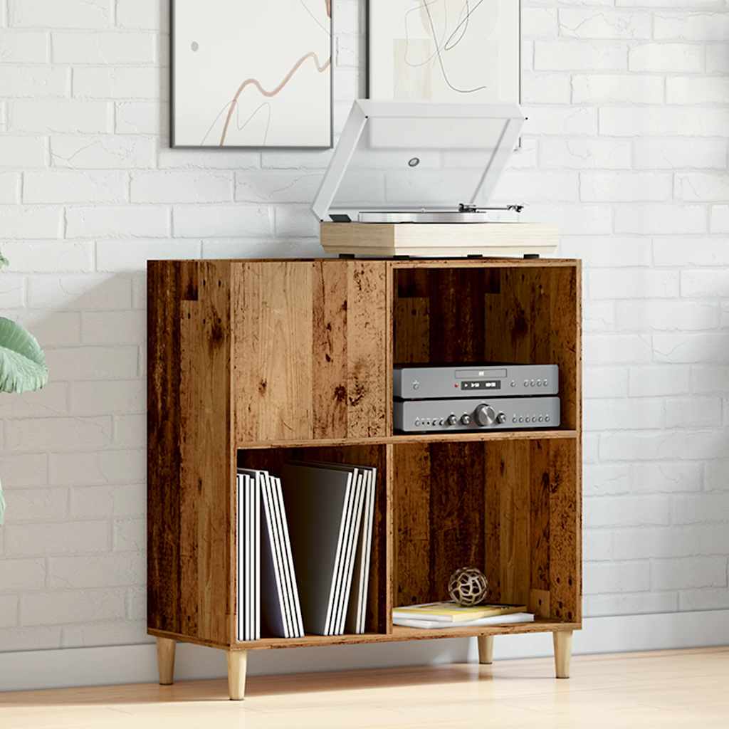 Platenkast 84,5x38x89 cm bewerkt hout oud houtkleurig is nu te koop bij PeponiXL, paradijselijk wonen!