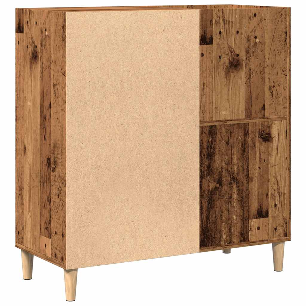 Platenkast 84,5x38x89 cm bewerkt hout oud houtkleurig is nu te koop bij PeponiXL, paradijselijk wonen!