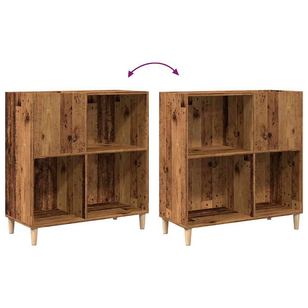 Platenkast 84,5x38x89 cm bewerkt hout oud houtkleurig is nu te koop bij PeponiXL, paradijselijk wonen!