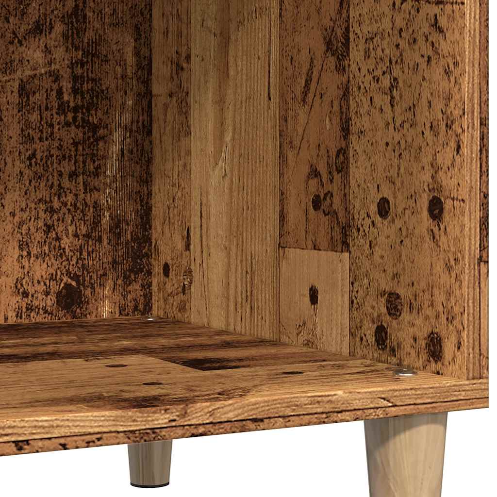 Platenkast 84,5x38x89 cm bewerkt hout oud houtkleurig is nu te koop bij PeponiXL, paradijselijk wonen!