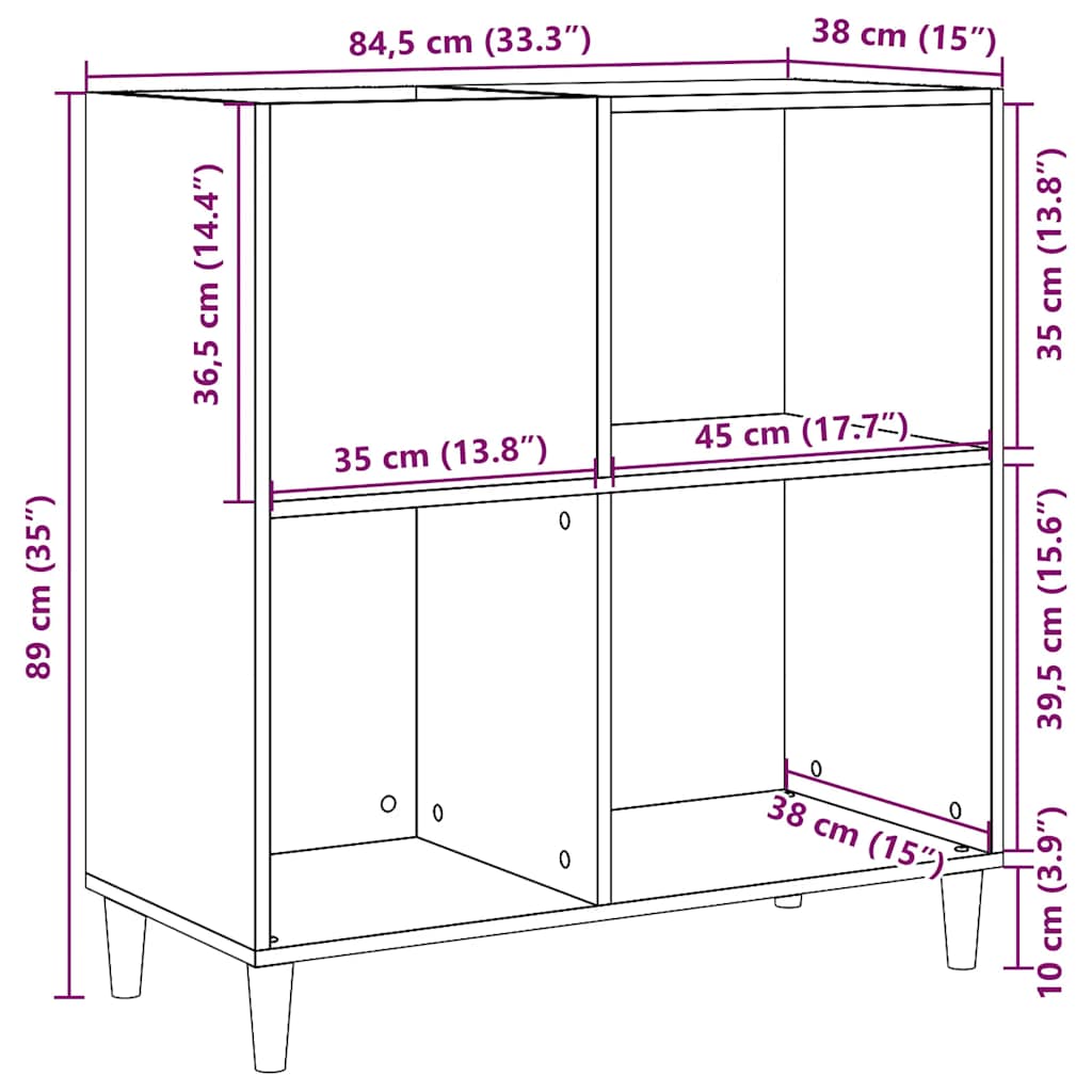 Platenkast 84,5x38x89 cm bewerkt hout oud houtkleurig is nu te koop bij PeponiXL, paradijselijk wonen!