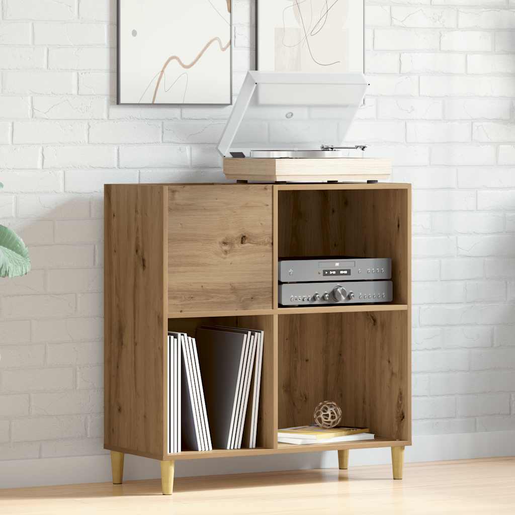 Platenkast 84,5x38x89 cm bewerkt hout artisanaal eikenkleur is nu te koop bij PeponiXL, paradijselijk wonen!