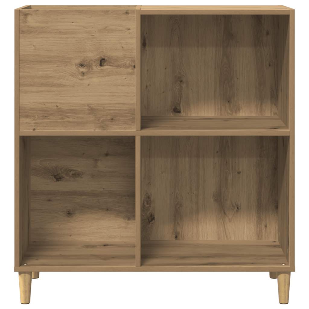 Platenkast 84,5x38x89 cm bewerkt hout artisanaal eikenkleur is nu te koop bij PeponiXL, paradijselijk wonen!