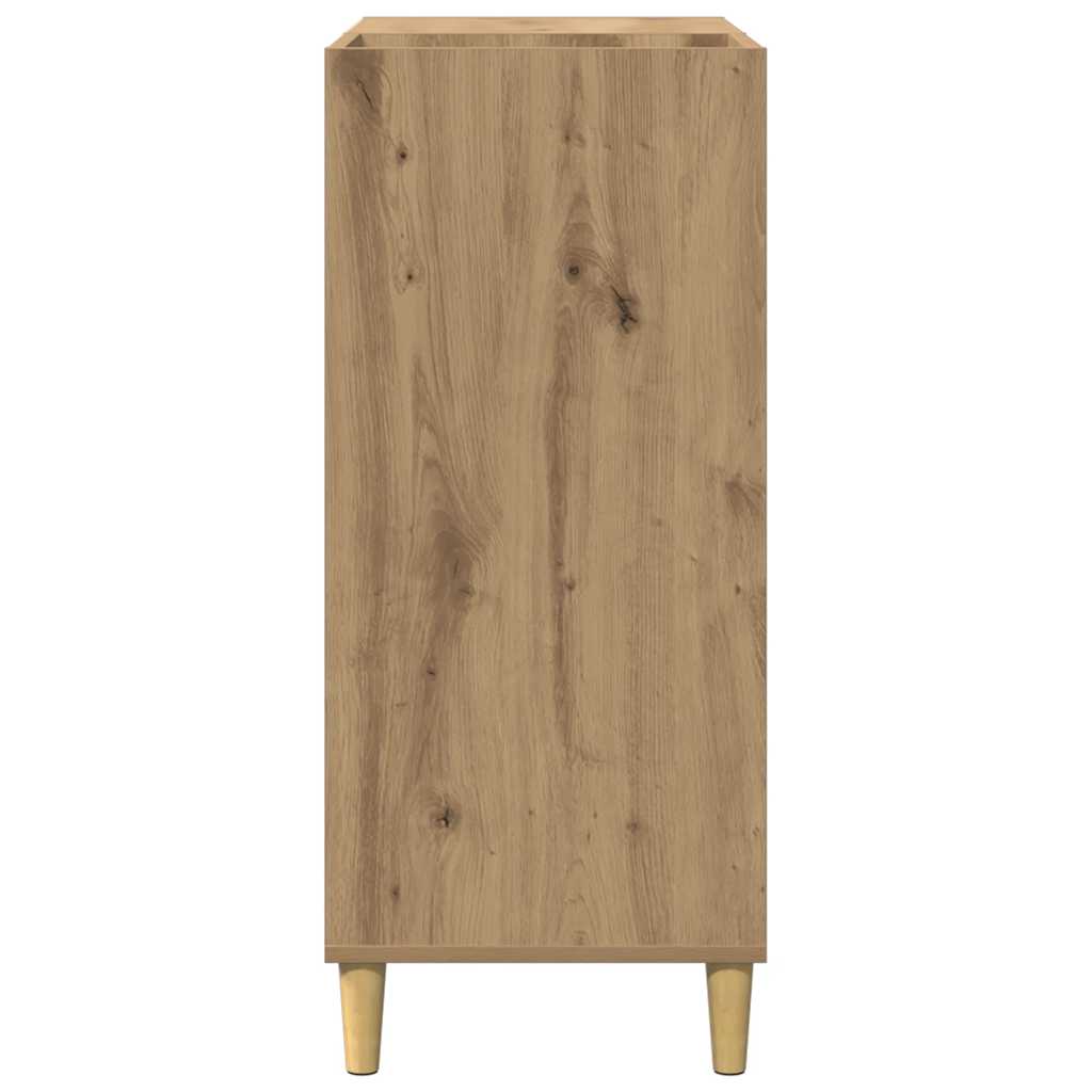 Platenkast 84,5x38x89 cm bewerkt hout artisanaal eikenkleur is nu te koop bij PeponiXL, paradijselijk wonen!
