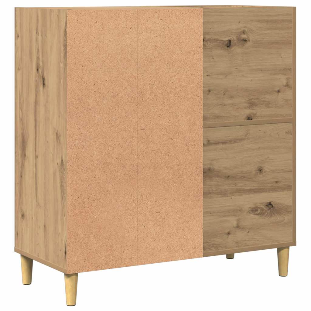 Platenkast 84,5x38x89 cm bewerkt hout artisanaal eikenkleur is nu te koop bij PeponiXL, paradijselijk wonen!