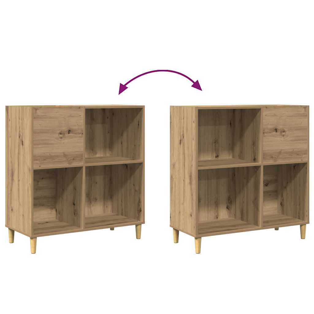 Platenkast 84,5x38x89 cm bewerkt hout artisanaal eikenkleur is nu te koop bij PeponiXL, paradijselijk wonen!