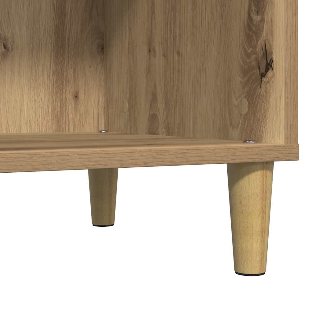 Platenkast 84,5x38x89 cm bewerkt hout artisanaal eikenkleur is nu te koop bij PeponiXL, paradijselijk wonen!