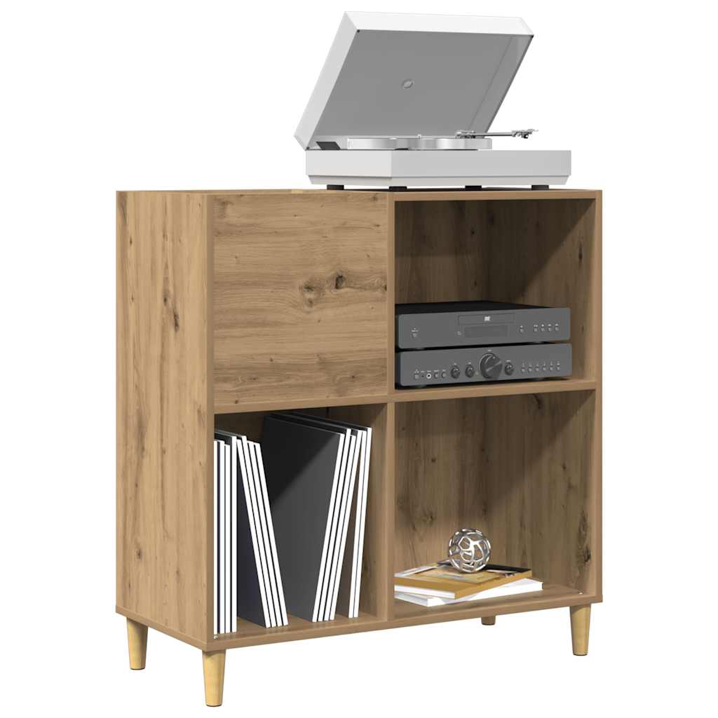 Platenkast 84,5x38x89 cm bewerkt hout artisanaal eikenkleur is nu te koop bij PeponiXL, paradijselijk wonen!