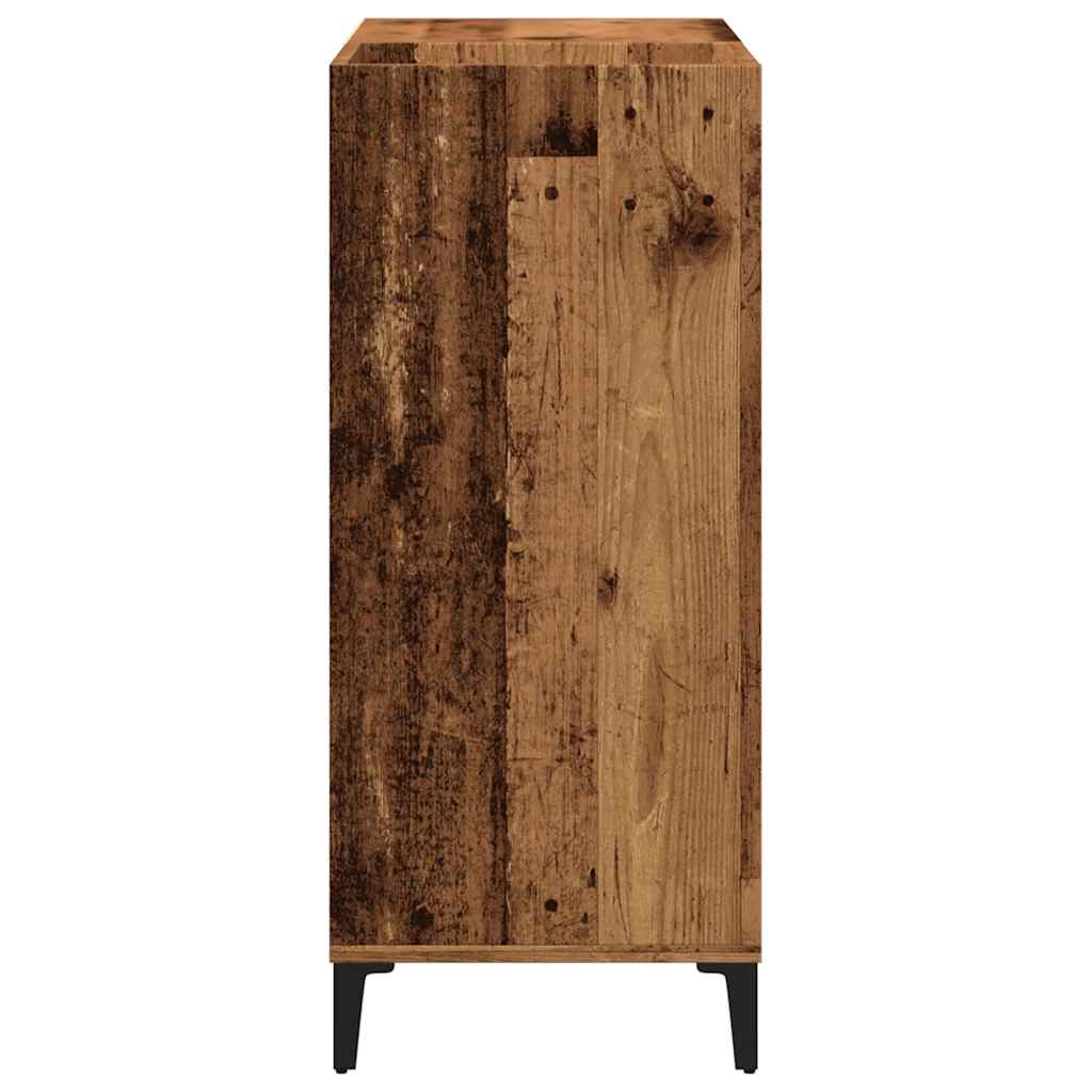Platenkast 84,5x38x89 cm bewerkt hout oud houtkleurig is nu te koop bij PeponiXL, paradijselijk wonen!