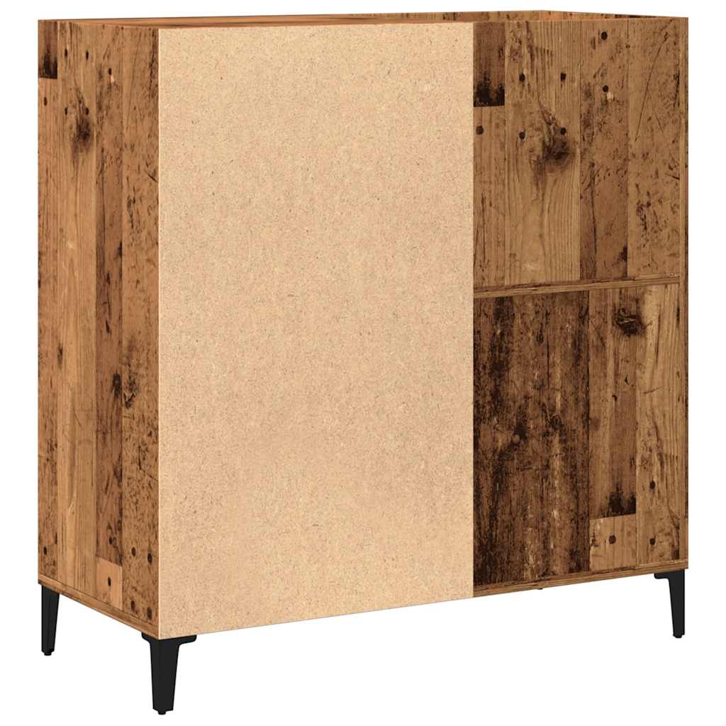 Platenkast 84,5x38x89 cm bewerkt hout oud houtkleurig is nu te koop bij PeponiXL, paradijselijk wonen!