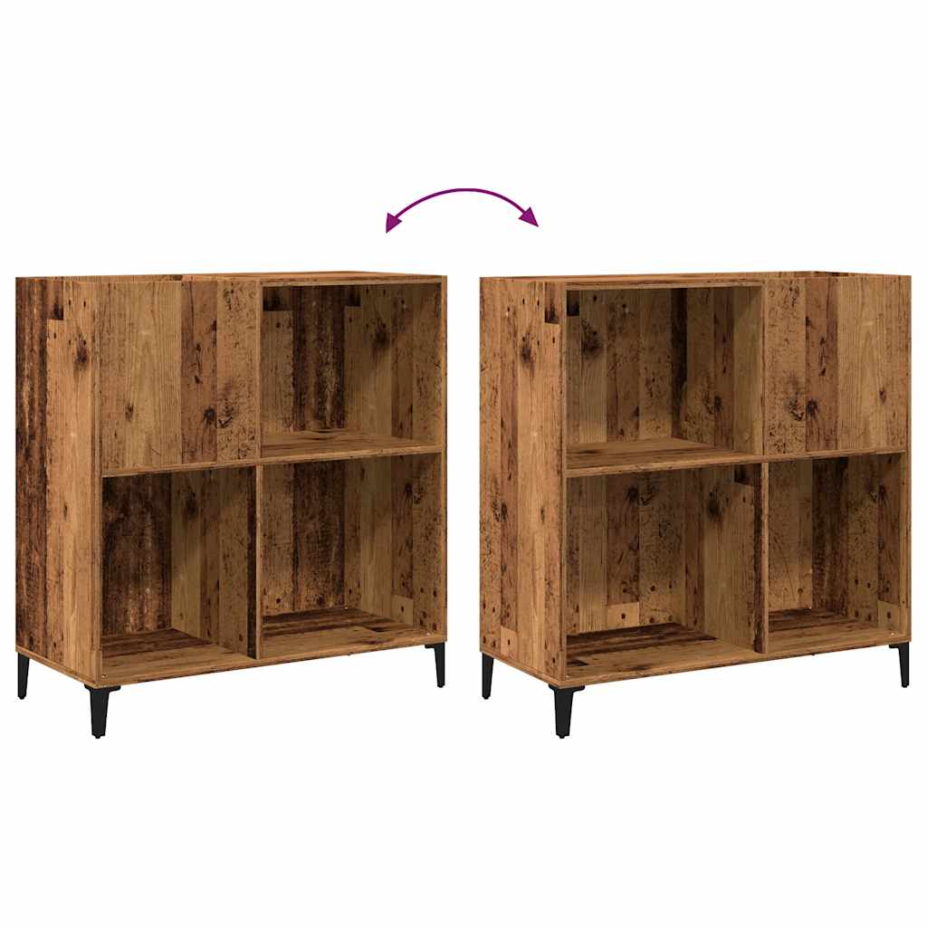 Platenkast 84,5x38x89 cm bewerkt hout oud houtkleurig is nu te koop bij PeponiXL, paradijselijk wonen!
