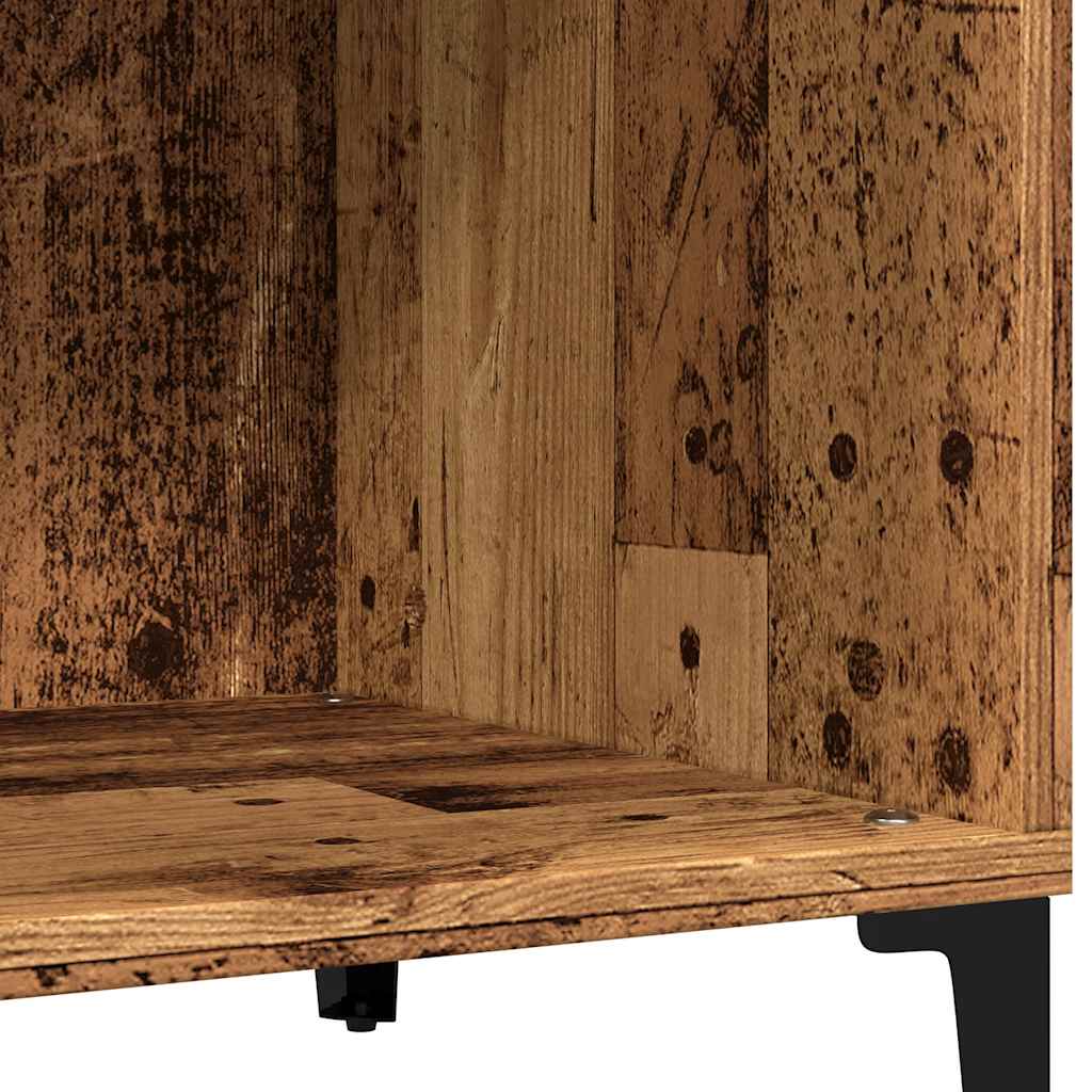 Platenkast 84,5x38x89 cm bewerkt hout oud houtkleurig is nu te koop bij PeponiXL, paradijselijk wonen!