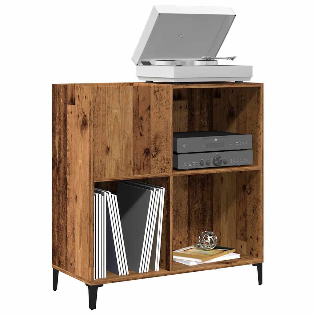 Platenkast 84,5x38x89 cm bewerkt hout oud houtkleurig is nu te koop bij PeponiXL, paradijselijk wonen!