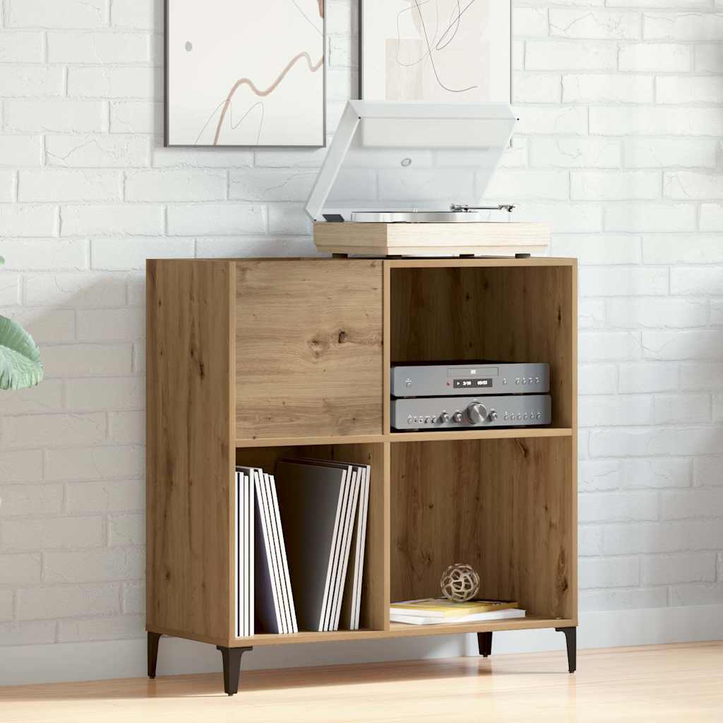 Platenkast 84,5x38x89 cm bewerkt hout artisanaal eikenkleur is nu te koop bij PeponiXL, paradijselijk wonen!