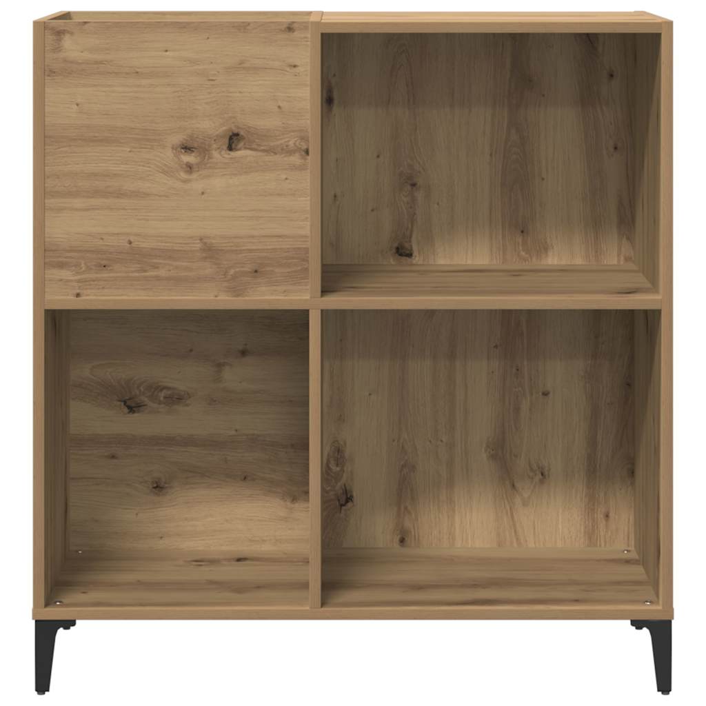 Platenkast 84,5x38x89 cm bewerkt hout artisanaal eikenkleur is nu te koop bij PeponiXL, paradijselijk wonen!
