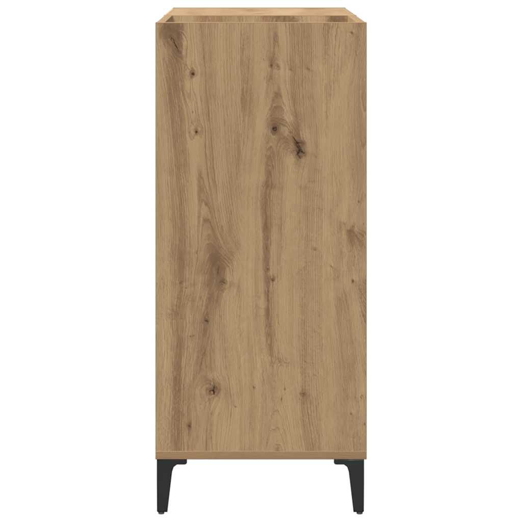 Platenkast 84,5x38x89 cm bewerkt hout artisanaal eikenkleur is nu te koop bij PeponiXL, paradijselijk wonen!