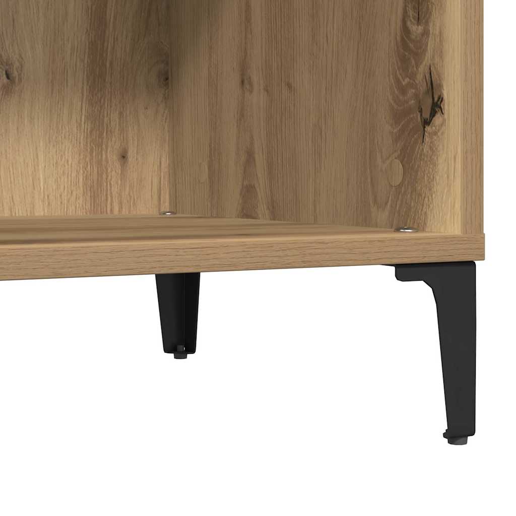Platenkast 84,5x38x89 cm bewerkt hout artisanaal eikenkleur is nu te koop bij PeponiXL, paradijselijk wonen!