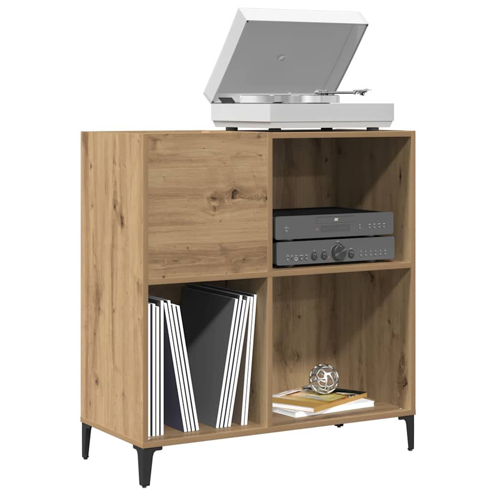 Platenkast 84,5x38x89 cm bewerkt hout artisanaal eikenkleur is nu te koop bij PeponiXL, paradijselijk wonen!